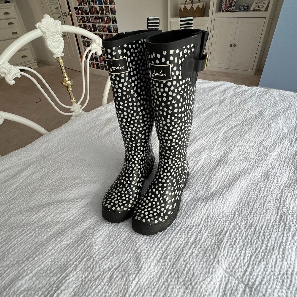 Black & White Joules Rain Boots